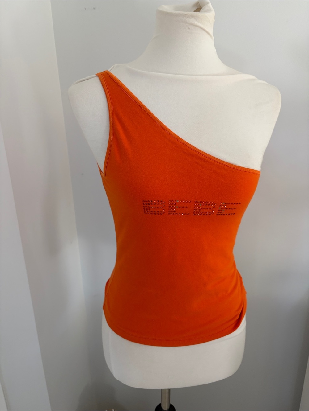 The Most Incredible Y2K Orange Bebe One Shoulder Top